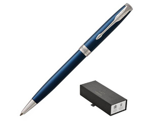 Ручка шариковая Parker Sonnet Blue Lacquer CT цвет чернил черный цвет корпуса синий (артикул производителя 1931536)